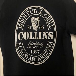 Mens Graphic Tee T Shirt Black M 38” Collins Irish Pub & Grille Flagstaff AZ